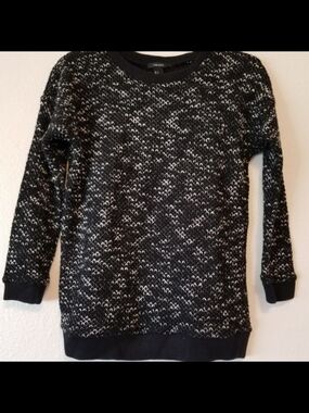 Forever 21 Black & White Marled Crewneck Sweater